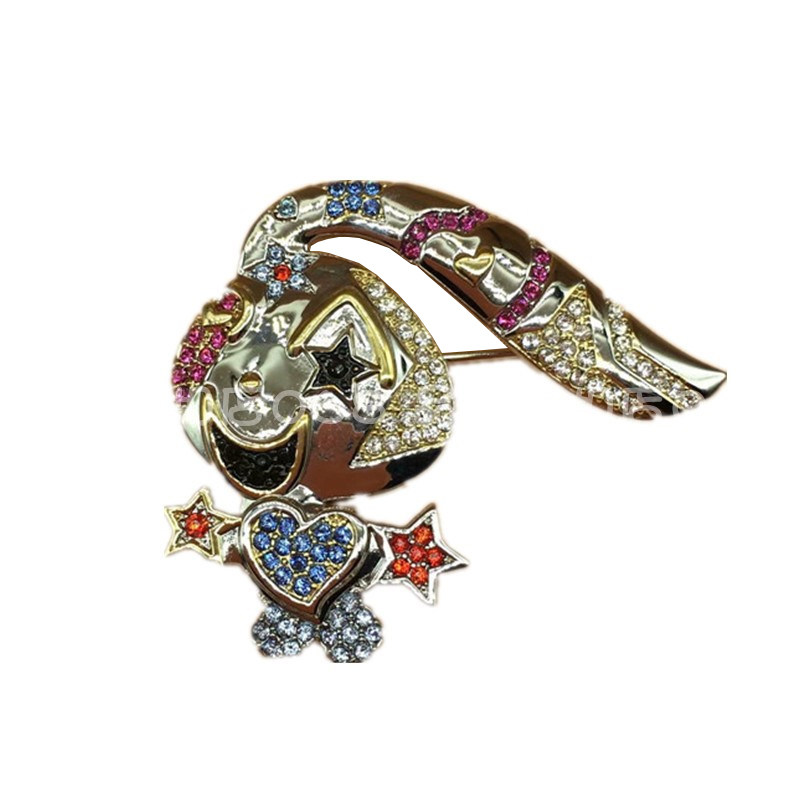 阿玛施新款长耳朵兔子胸针镶钻小动动物饰品胸花胸针