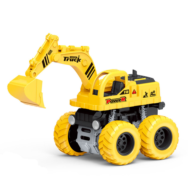 惯性夹物车挖掘机攀爬越野翻滚工程车滑行模型儿童玩具惯性