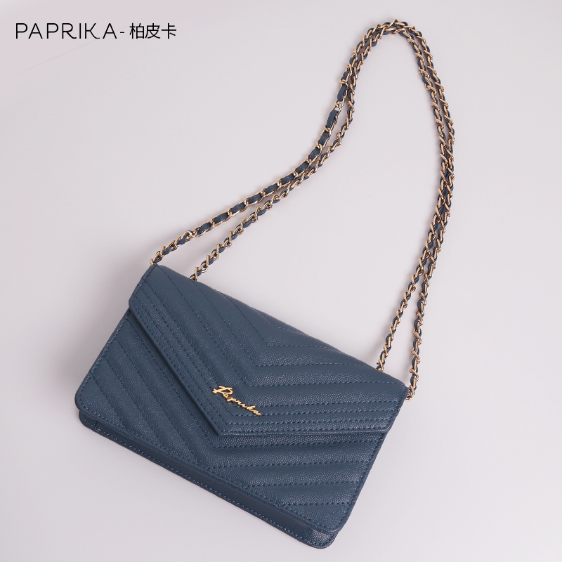 paprika包包女斜挎包女士包包单肩包女包牛皮链条包高级感包包