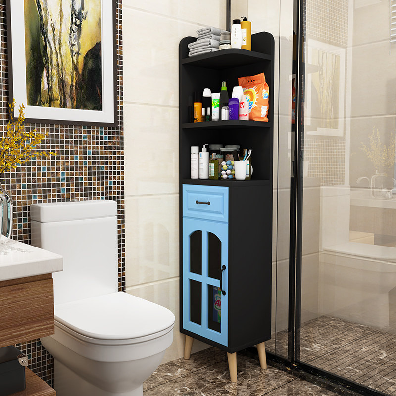 定制北欧卫生间落地储物柜浴室收纳角柜夹缝柜马桶边柜侧柜置物柜