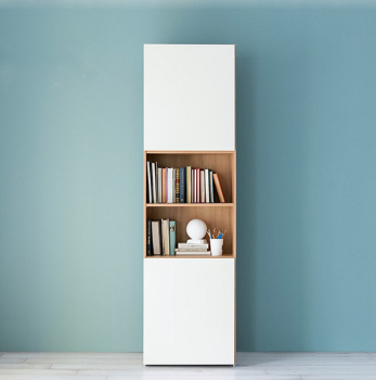 包邮简约客厅书架书柜多层格子柜木柜带门储物柜卧室落地窄柜子