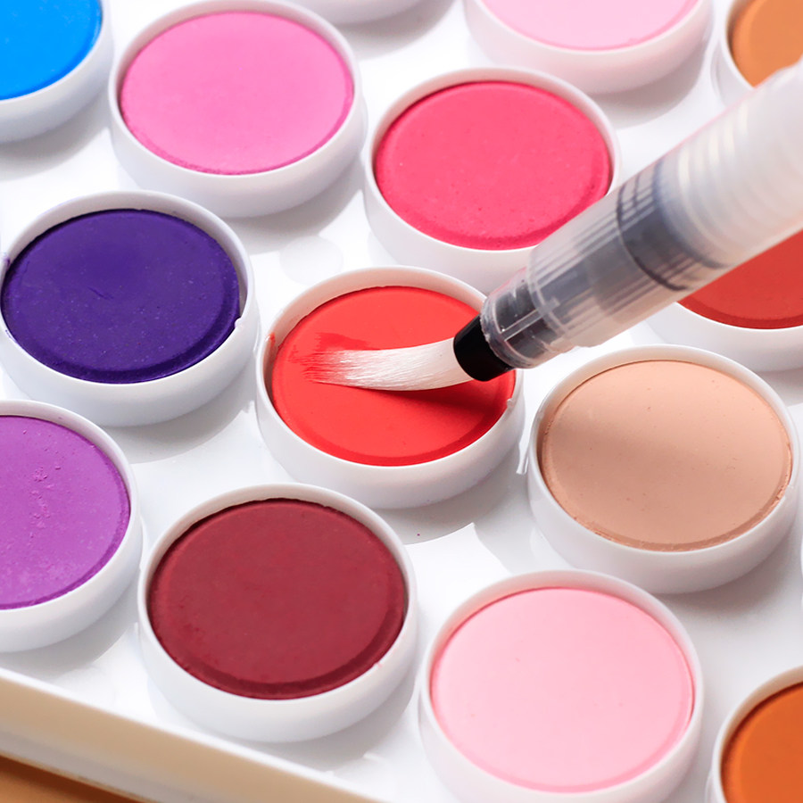 雄狮水粉画全迷你安全绘画可洗专用美术用品小盒套装水彩颜料