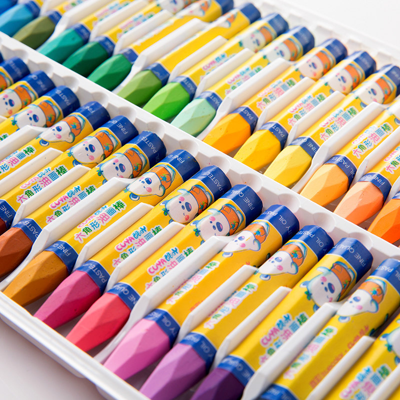 真彩油画棒36色儿童蜡笔小学生油棒笔幼儿园画画彩色腊笔宝宝安全无毒
