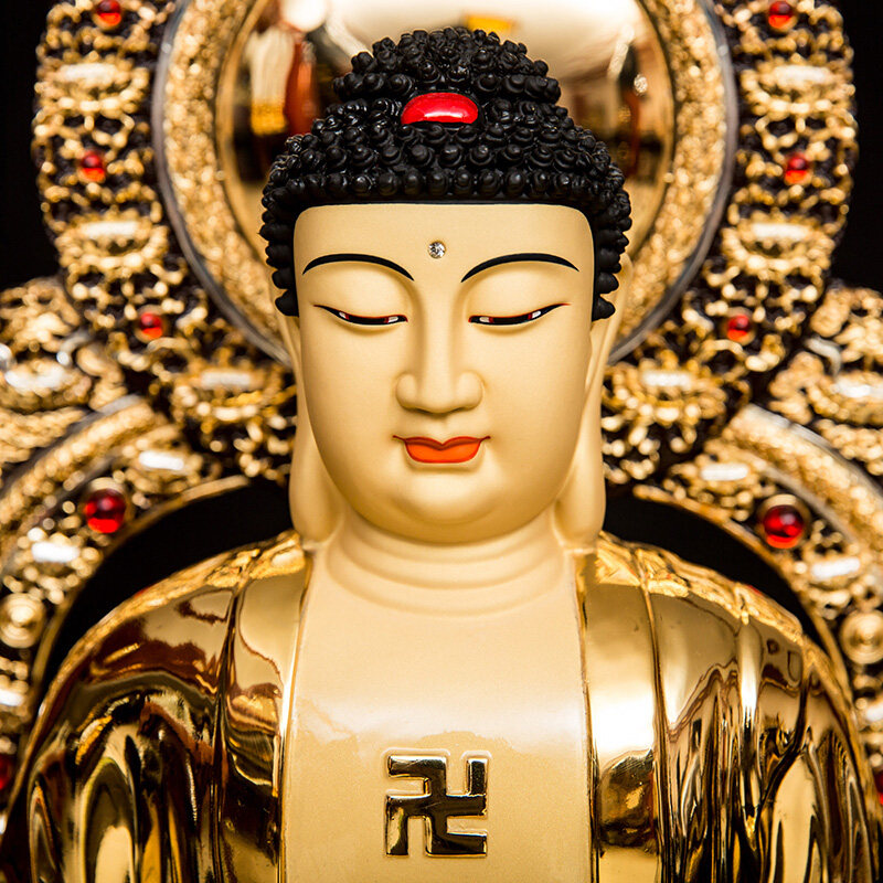 佛像佛祖如来佛台湾盛凡释迦摩尼如来摆件纯铜摆件