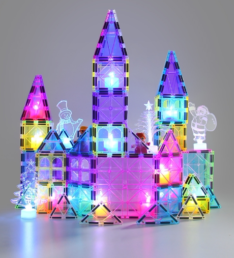 playmags冰雪彩窗磁力积木城堡透光拼装建构