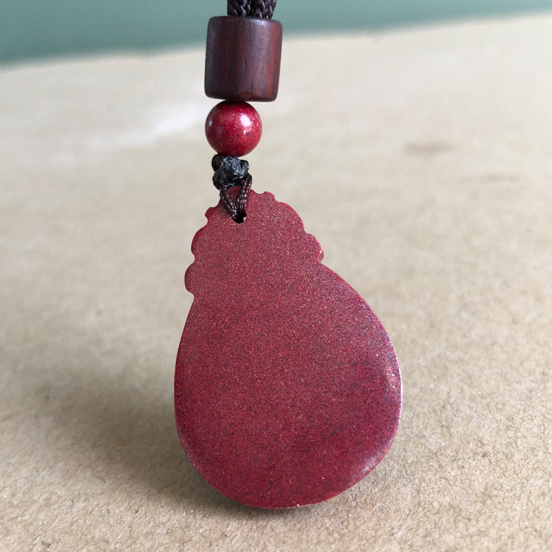 原矿护心吊坠天然紫金朱砂男女随身平安平安水项坠