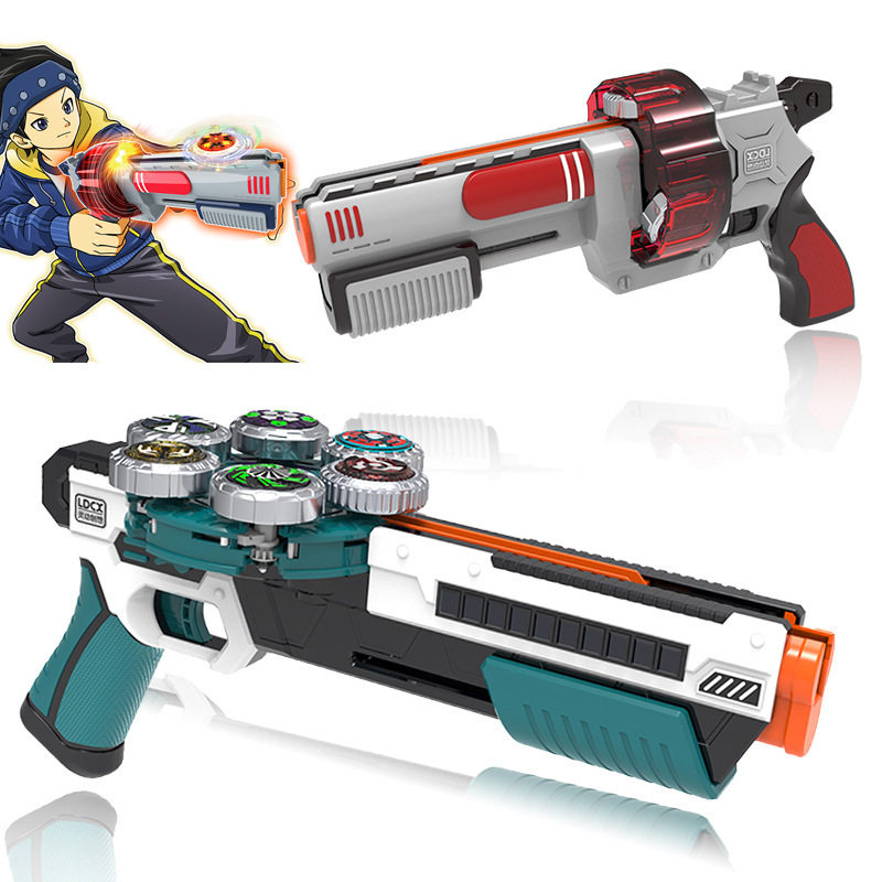 灵动魔幻陀螺玩具三核六核聚能引擎枪式旋转陀螺