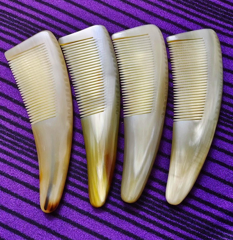 正宗白牦牛角梳子精品西藏纯天然大号正品按摩梳子
