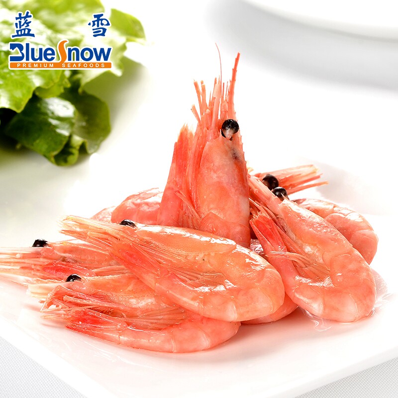 蓝雪msc加拿大北极甜虾200gx3带籽海虾熟冻解冻冻虾