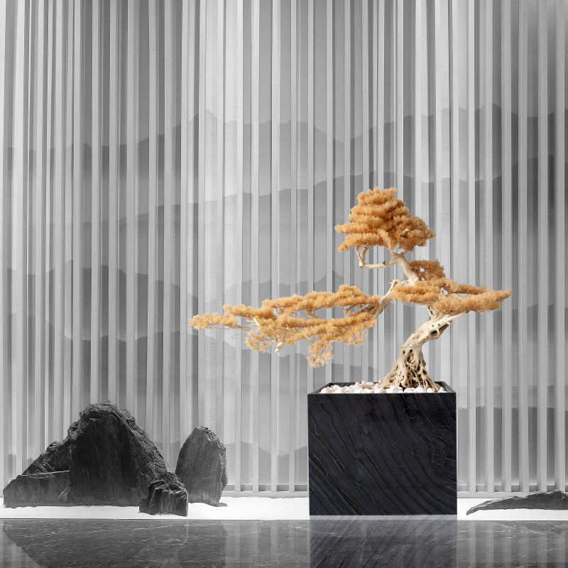 新中式大堂摆设迎宾开业装饰品落地玄关酒店摆件摆件