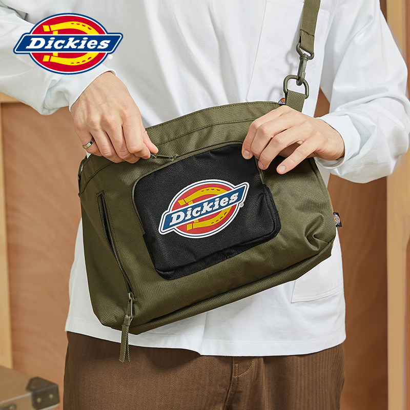 dickieslogo印花可拆卸抽绳斜挎包秋季21新品休闲单肩包9541