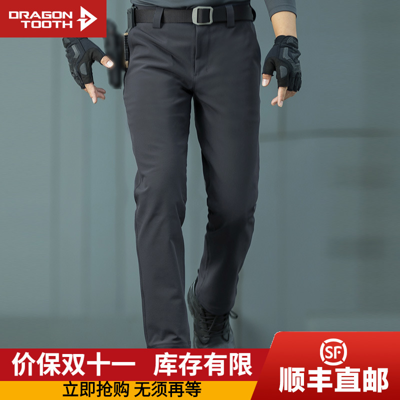 龙牙寒锋战术软壳长裤加强版修身版秋冬男战术户外防风防寒抓绒裤