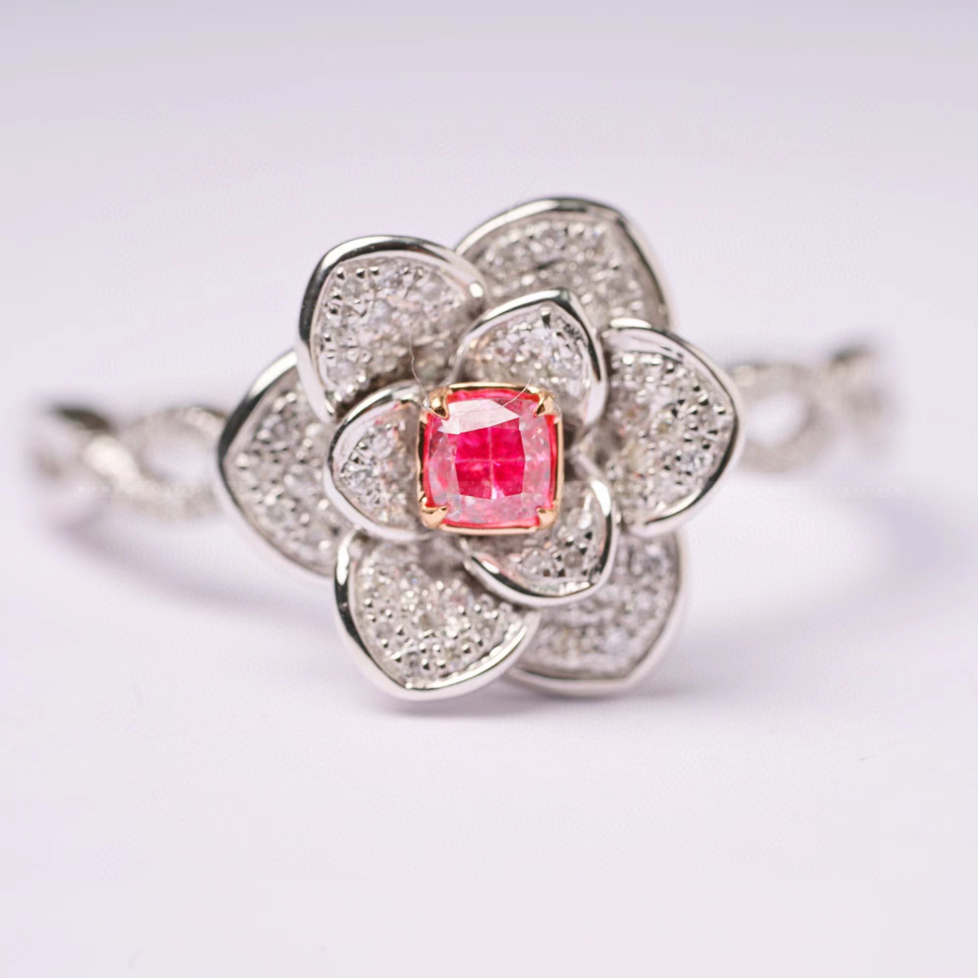 18k花戒指分配主石伯爵山茶花女满玫瑰玫瑰花金天然其他