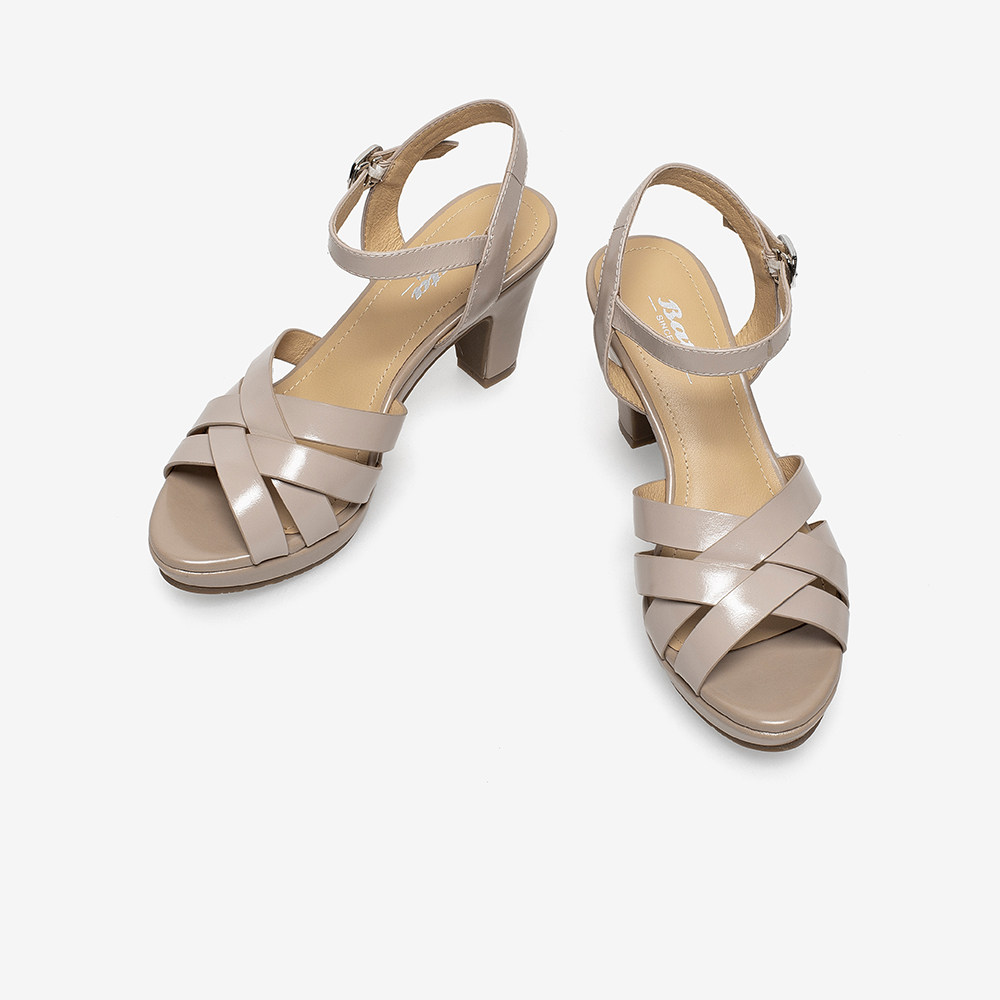 bata时装凉鞋2022夏季商场新款优雅牛皮一字时装凉鞋