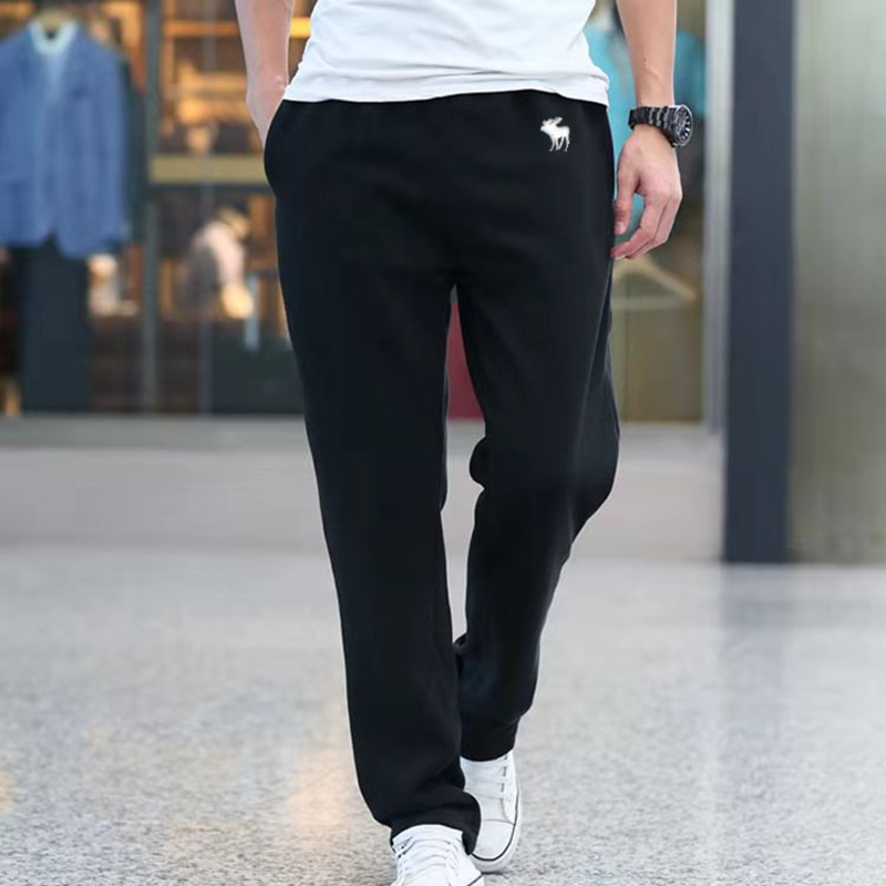 Abercrombie&Fitch春秋薄款AF卫裤男宽松直筒长裤大码运动休闲裤