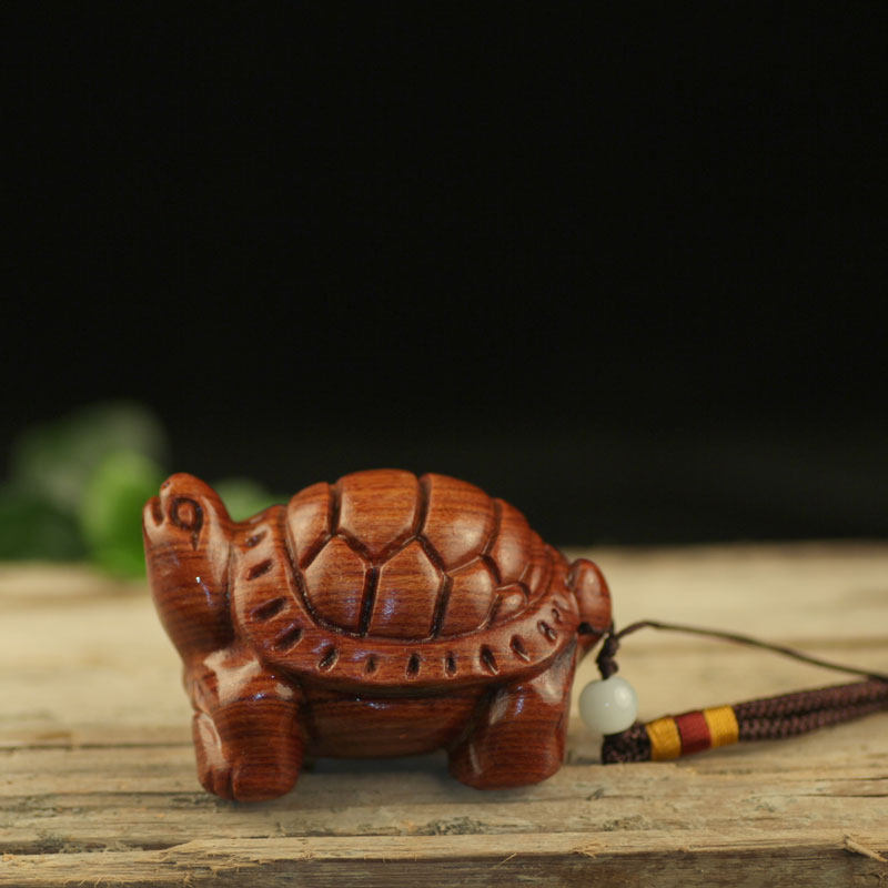 富甲天下非洲花梨木雕乌龟健康长寿手把件男红木木雕