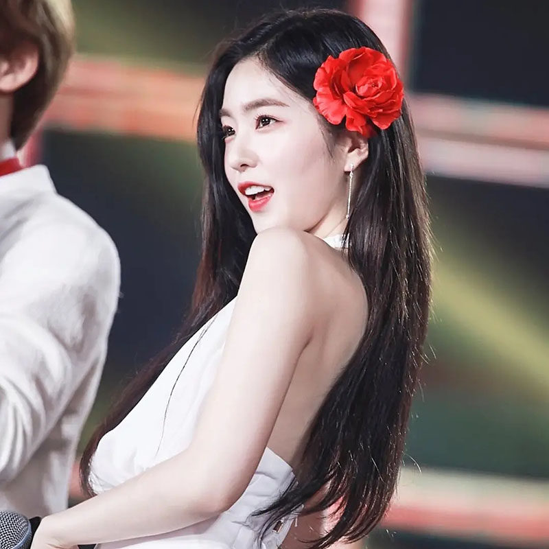 裴珠泫同款红色花朵头花发饰耳边发夹头饰拍照发饰