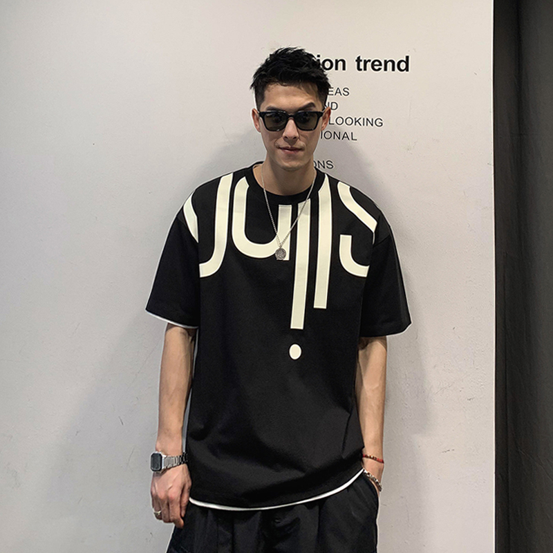 徐太浪痞帅印花短袖t恤男夏季2022新款青年潮牌美式休闲帅气体恤