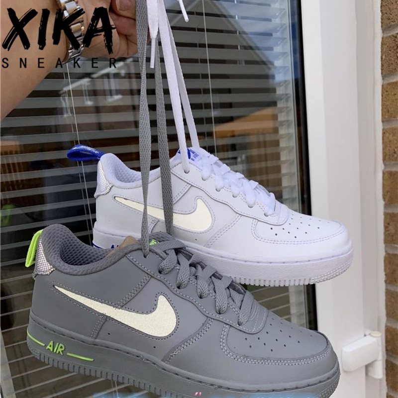 耐克nikeairforceaf1空军一号白蓝3m反光光板板鞋