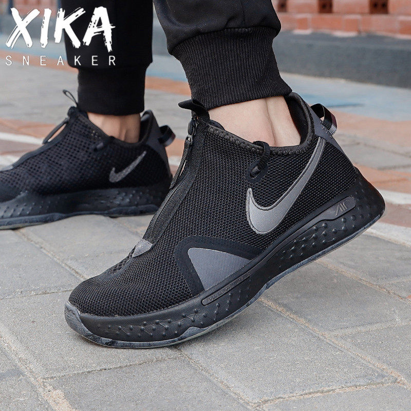 耐克nikepg4保罗乔治4代纯黑男子低帮实战篮球篮球鞋
