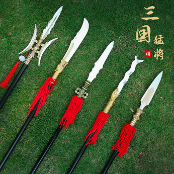 PU ກາວອ່ອນອາວຸດວັດຖຸບູຮານຂອງສາມອານາຈັກ Zhao Yunhao Gentian spear ຂະຫນາດໃຫຍ່ 1 ແມັດຂອງເດັກນ້ອຍ toy sword ຮູບແບບອາວຸດ
