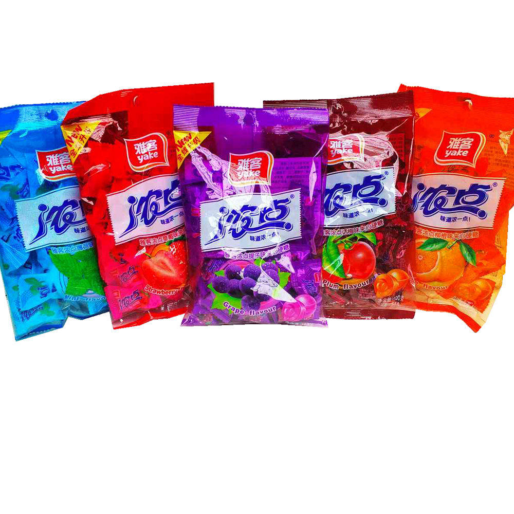雅客浓点100g袋装装水果味夹心硬糖办公室零食糖果