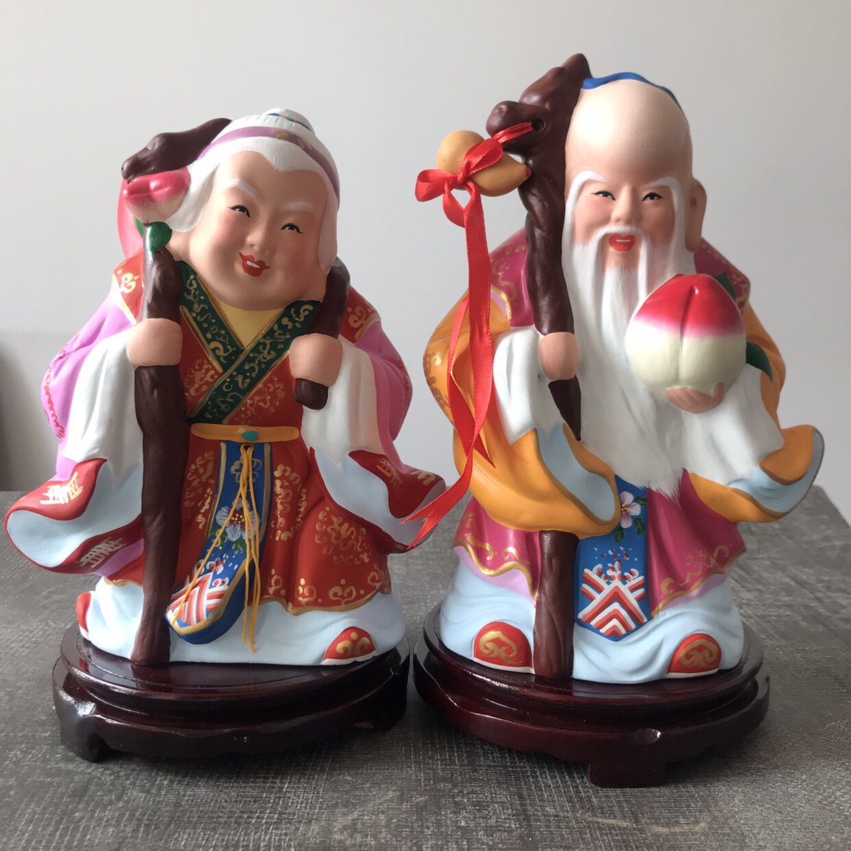 寿桃摆件贺寿礼物生日祝寿大寿寿星寿公老人泥人