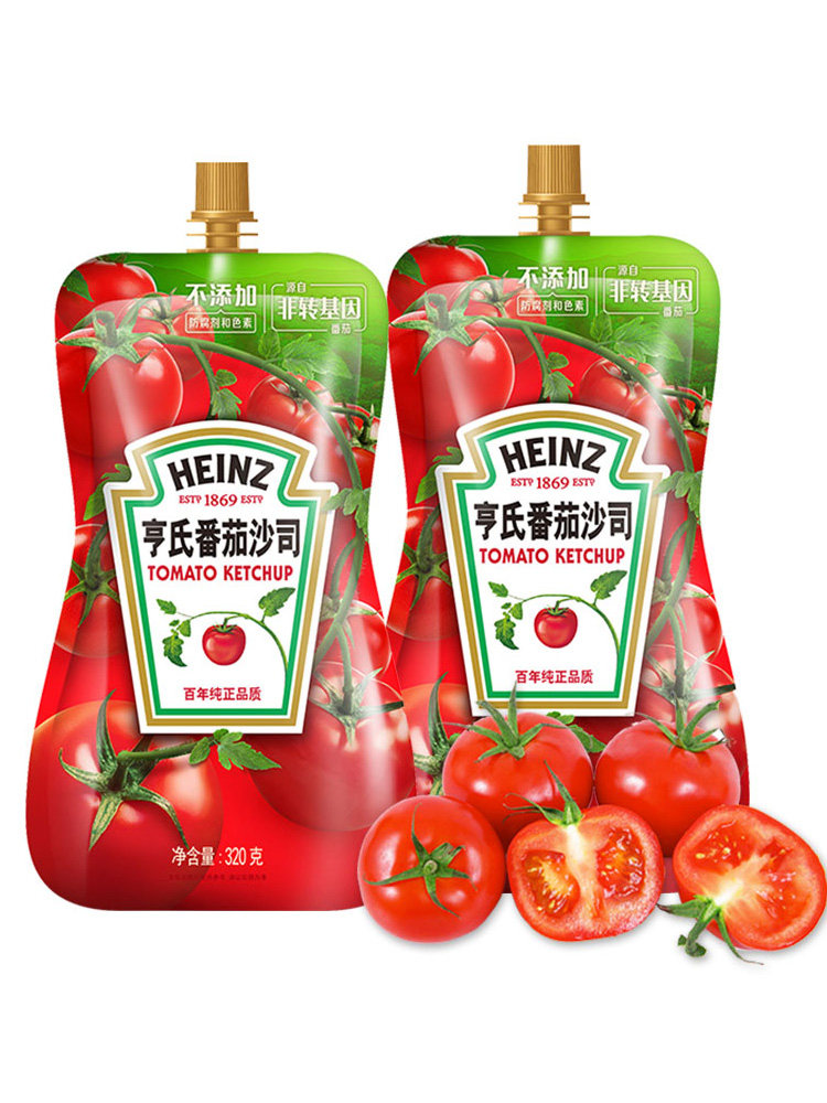 亨氏番茄酱320g挤压袋装蕃茄酱家用意面酱番茄番茄酱