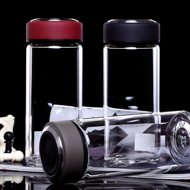 万象男士单层玻璃杯茶杯大容量加厚无色透明水杯 高硼硅玻璃茶杯 - 意