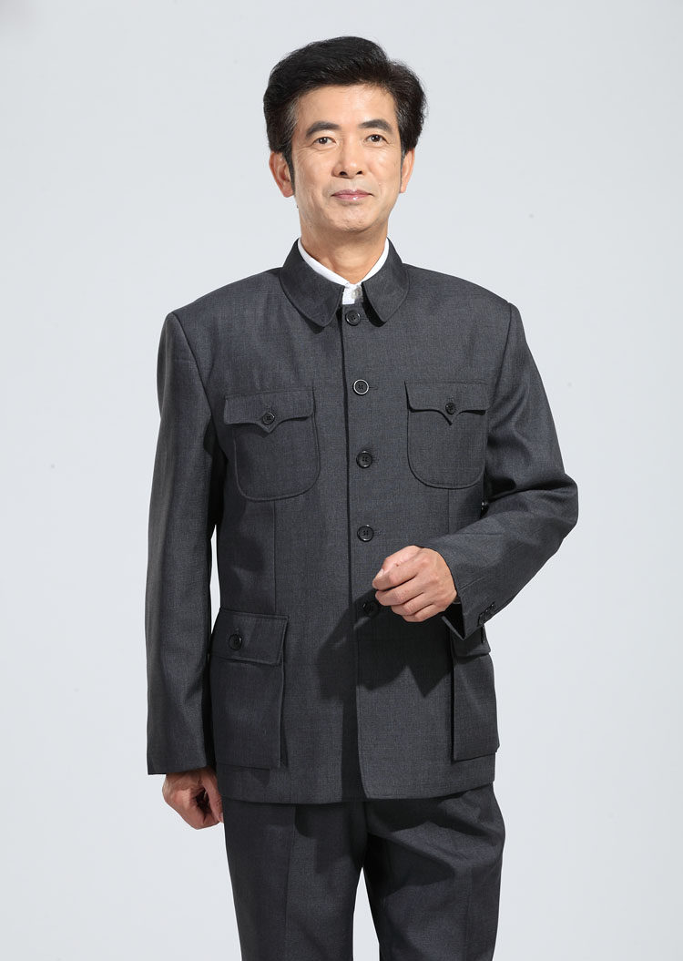 中山装套装老式中国国风民族服装中老年外套上衣裤子民族服装