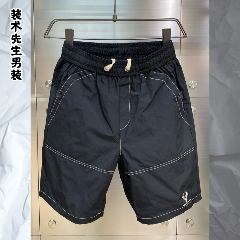 夏季新款2022短裤男士速干面料休闲宽松大裤衩修身薄款运动五分裤