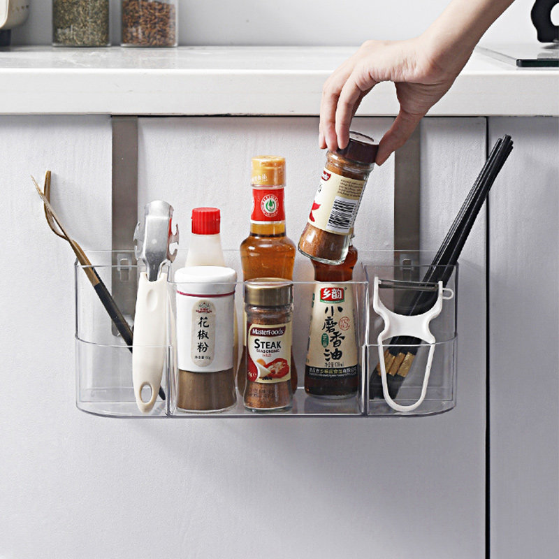 橱柜挂篮调料置物架厨房打孔多功能吊柜物架沥水厨房置物架