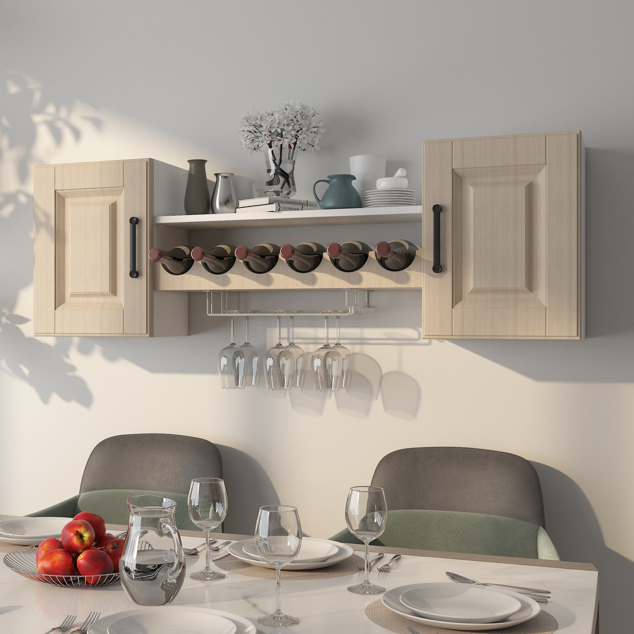 酒柜壁挂创意酒托红酒架挂吊柜挂式储物柜餐厅酒架