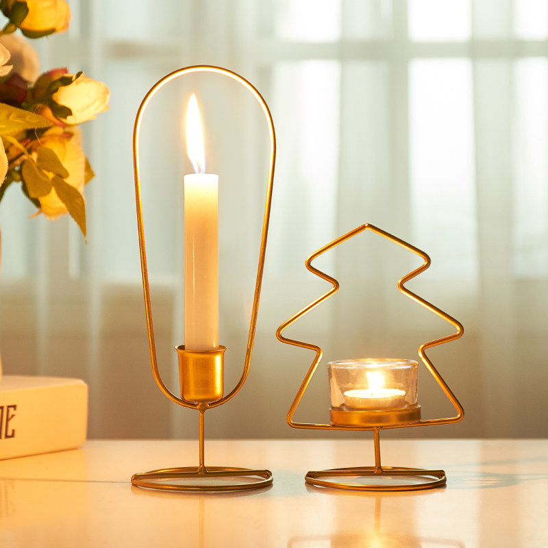 北欧简约家用烛台蜡烛摆件烛光晚餐道具餐桌烛台