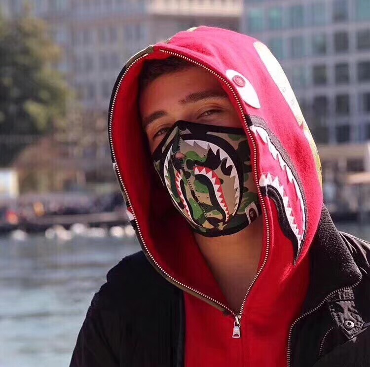 bape鲨鱼口罩迷彩新款潮品camoshark口罩