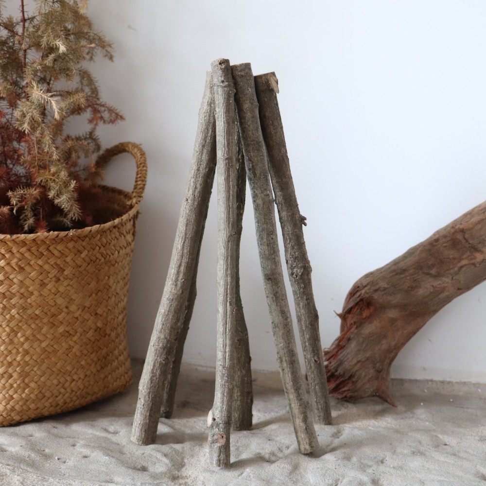 mshome天然装饰木棍壁炉小木柴火带皮diy干花
