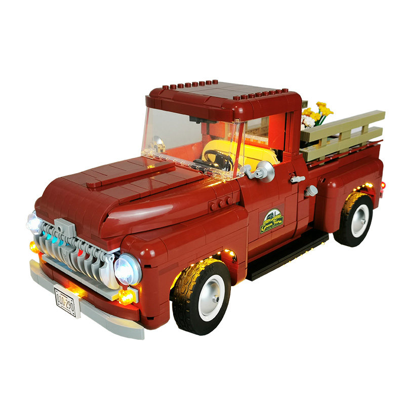 bs积木灯饰适用乐高10290复古皮卡汽车创意塑料积木