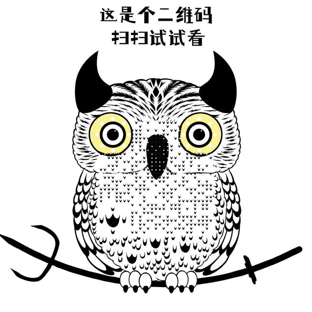 猫头鹰二维码头像设计 让你的抖音个性十足
