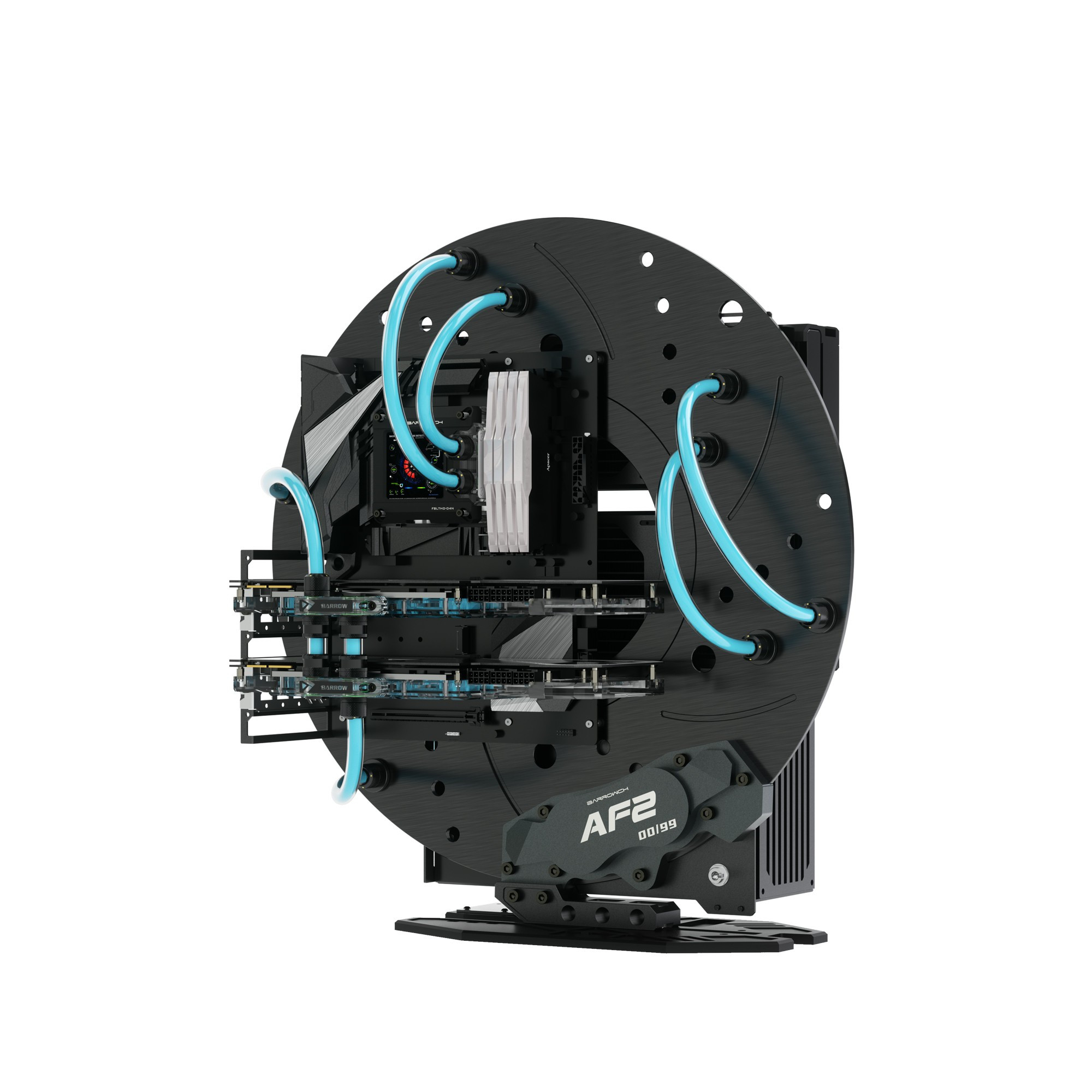 barrowch开放式电脑分体铝合金刹车车盘卡钳eatx水冷散热器