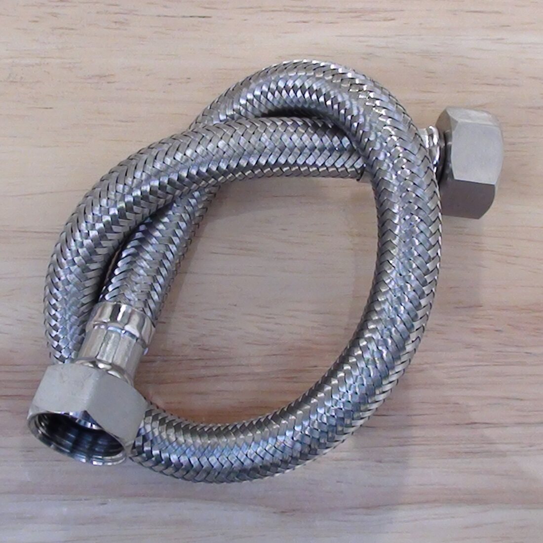 面盆厨房水龙头进水软管四分螺纹纹银丝色4分进水软管