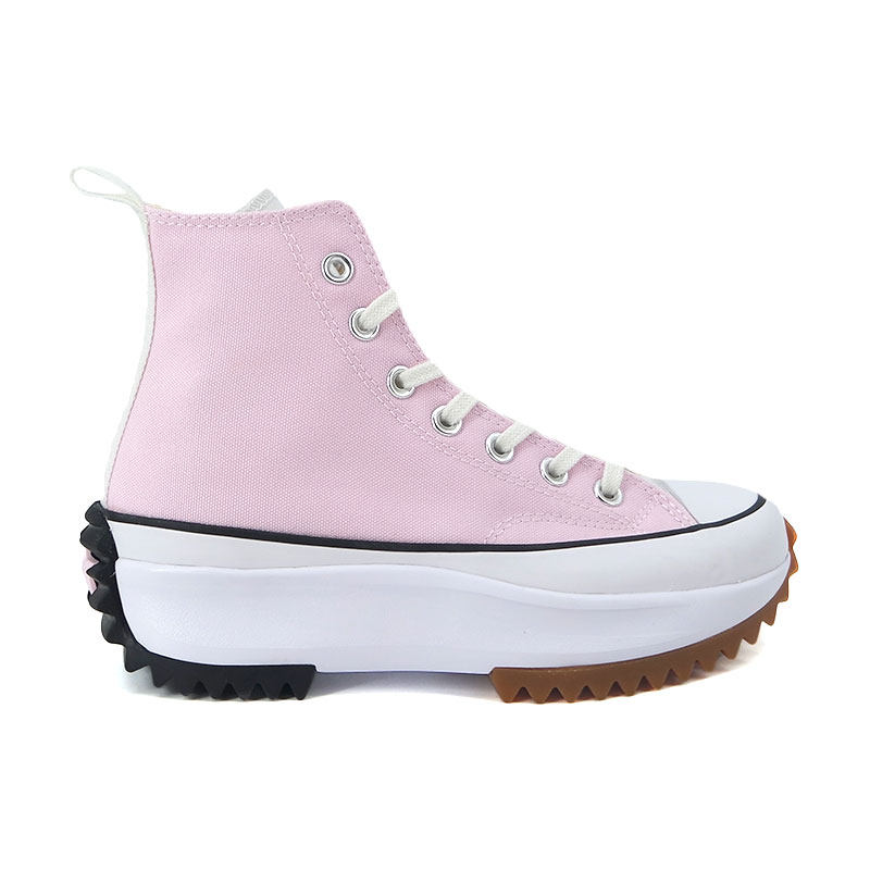 hihconverse匡威2021春季女款粉色拼接高帮厚底帆布鞋