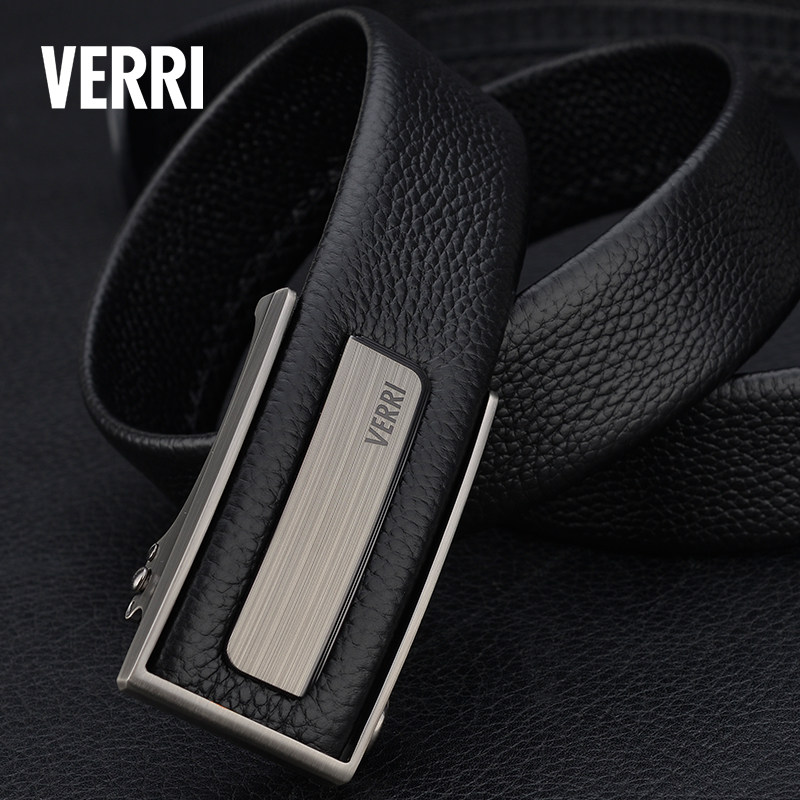verri皮带真皮自动扣内正品软皮商务男士裤带腰带