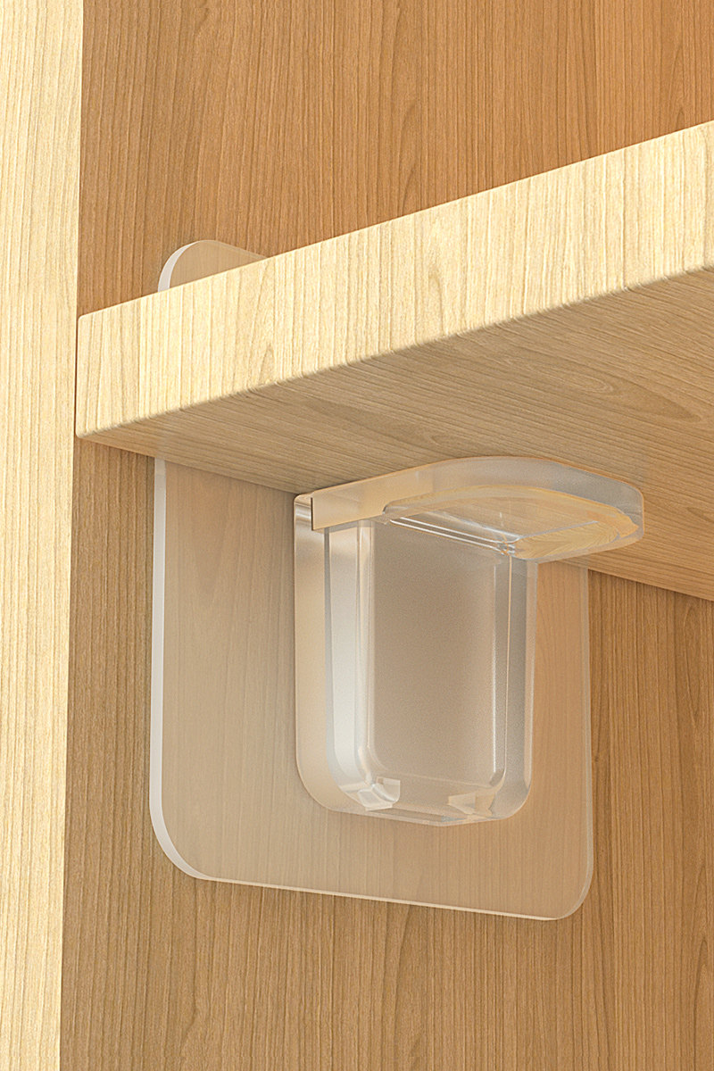 衣柜强力粘贴层托钉免打孔墙壁无痕吸盘柜子隔板分层托承重固定器