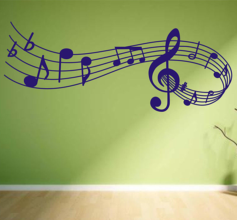 五线谱墙贴音符贴纸学校音乐教室培训班琴行背景乐器乐谱装饰贴画