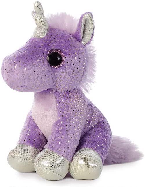 美国auroraworld原装正版紫色银脚独角兽公仔娃娃毛绒布艺类玩具