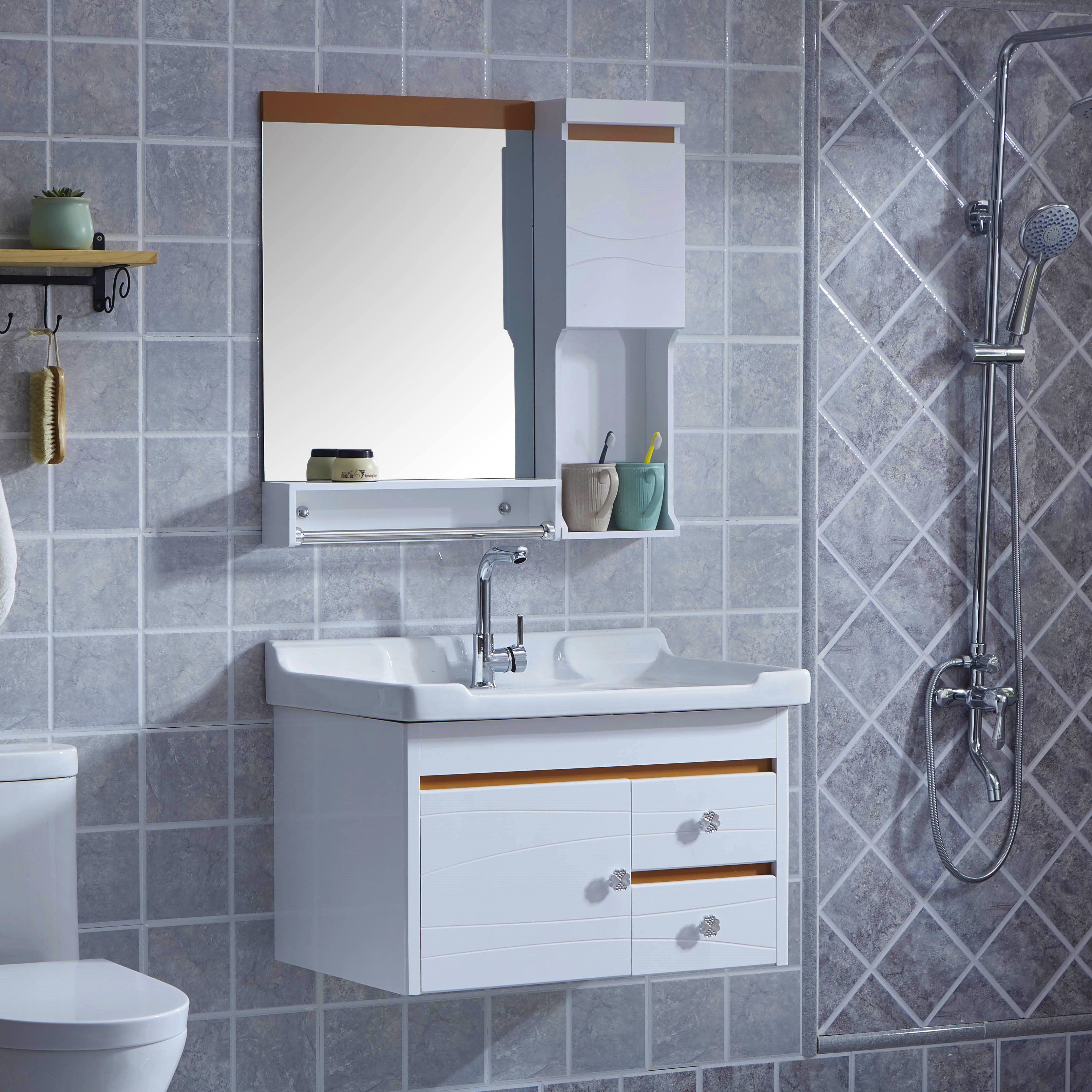 储物柜手盆带镜片壁挂带储物柜柜洗手卫生间洗漱台小户型洗手间