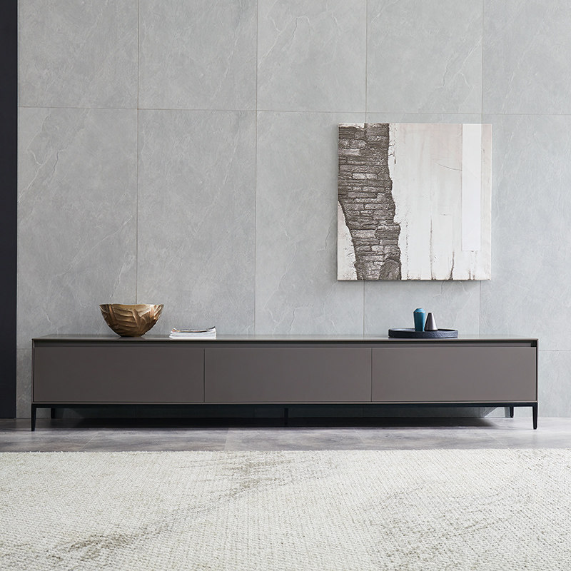 现代简约意式极简高级激光电视柜灰色北欧欧大户型电视柜