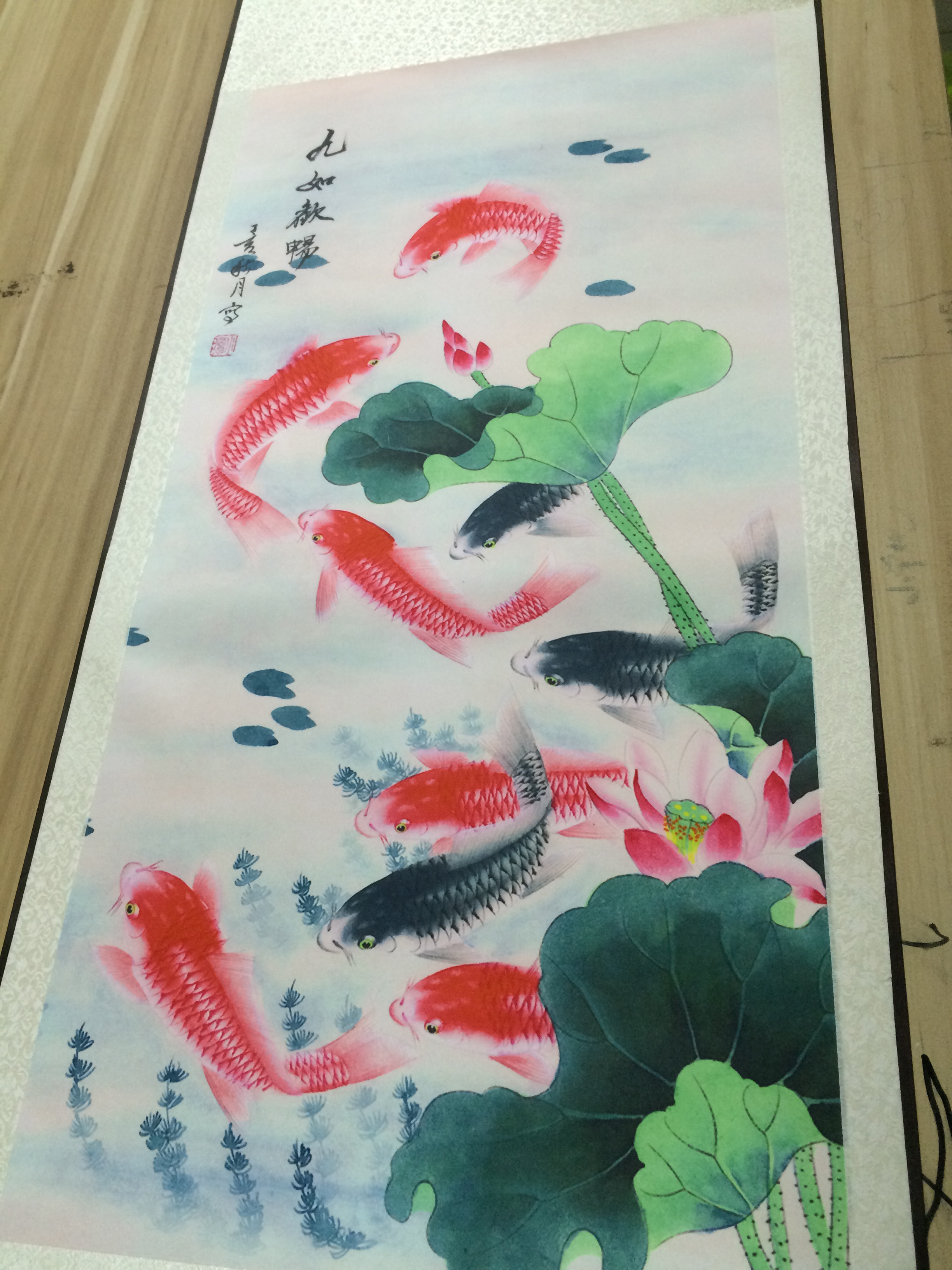 横幅江山如画招财山水公司玄关背景挂画风水壁画国画