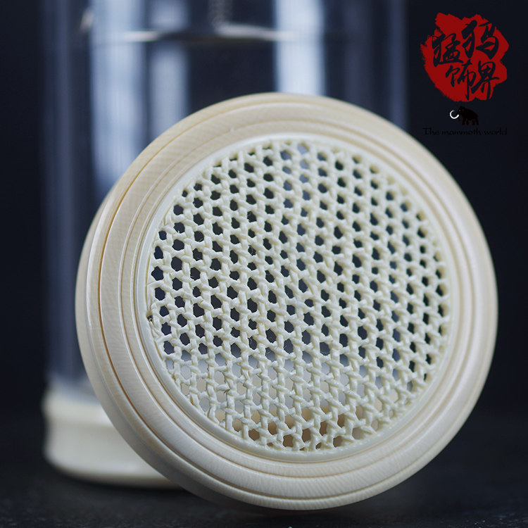 猛犸猛犸象象牙制虫具蝈蝈罐镂空门芯投食器文玩蟋蟀