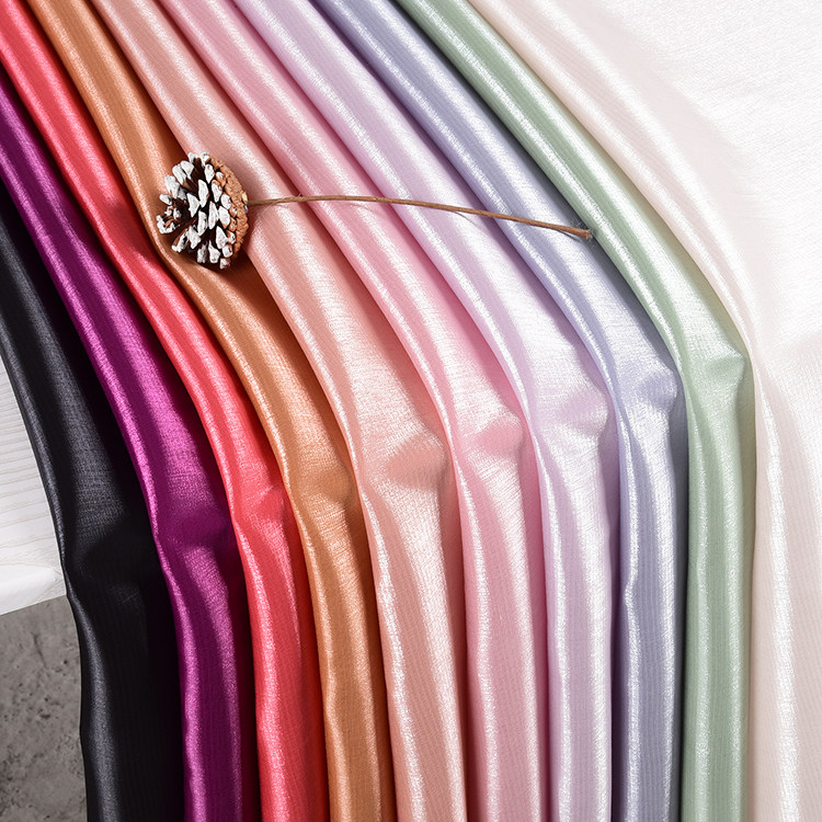 珠光弹力水晶丝绸布料水光液态幻彩彩高亮丝海绵垫